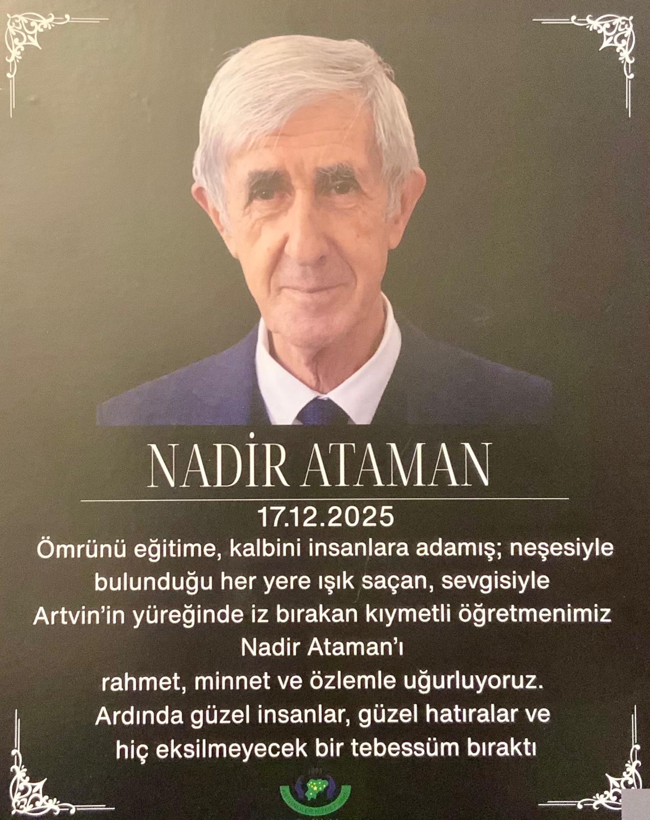 Nadir Ataman Vefat İlanı